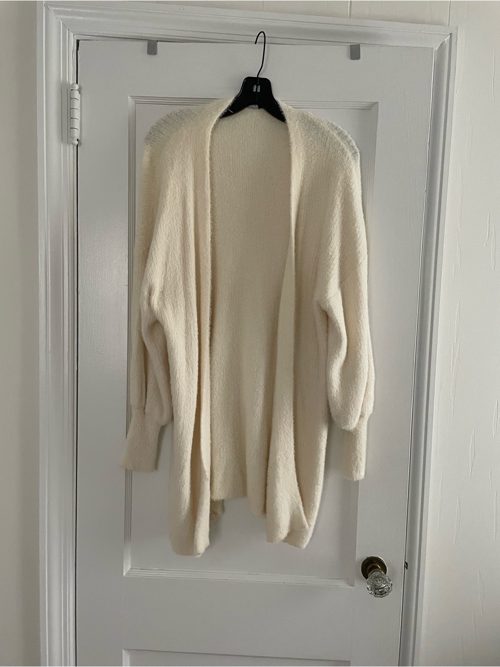 Express Cream Open-Front Cozy Knit Cardigan